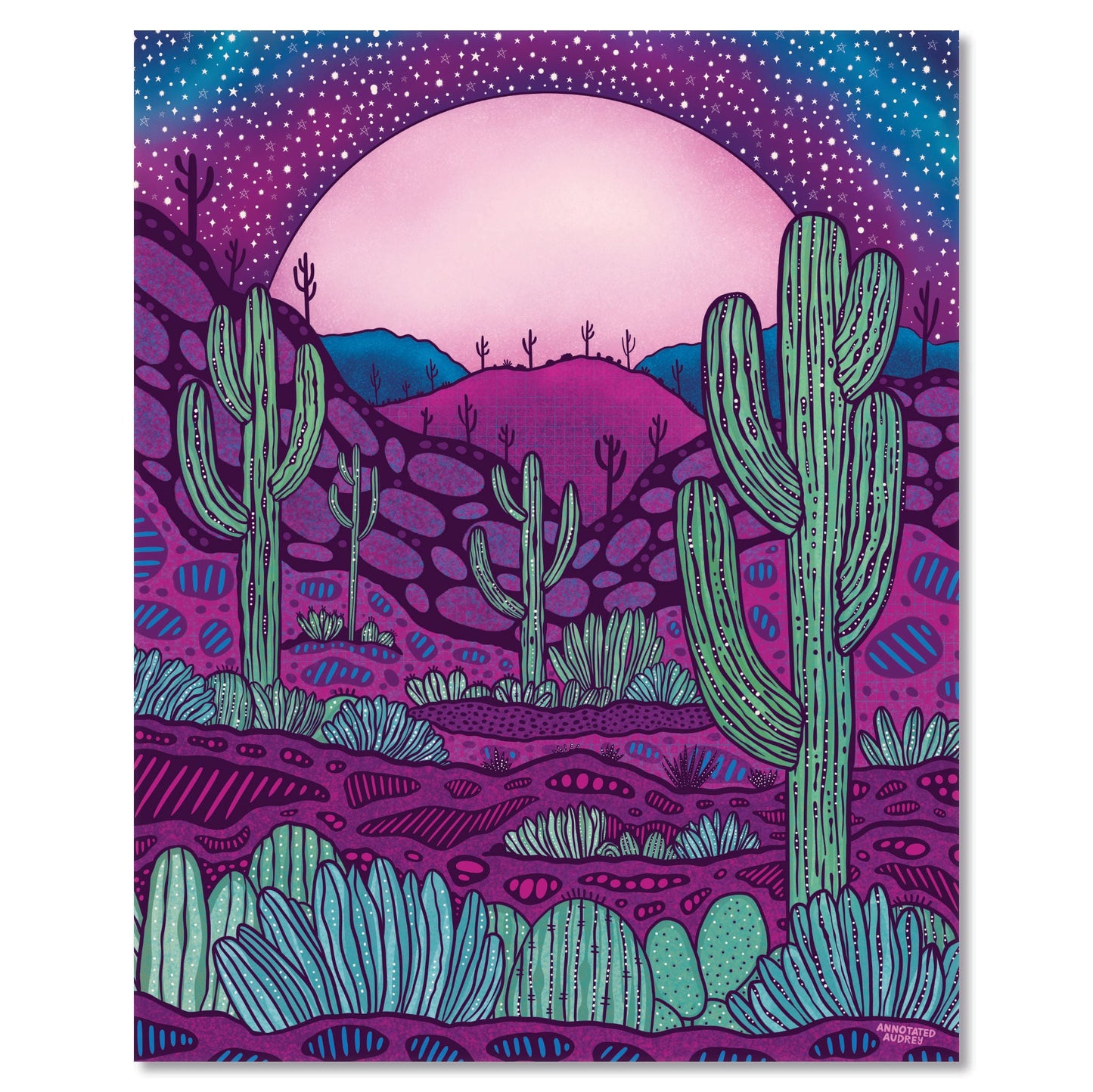 Art print on white with shadow
