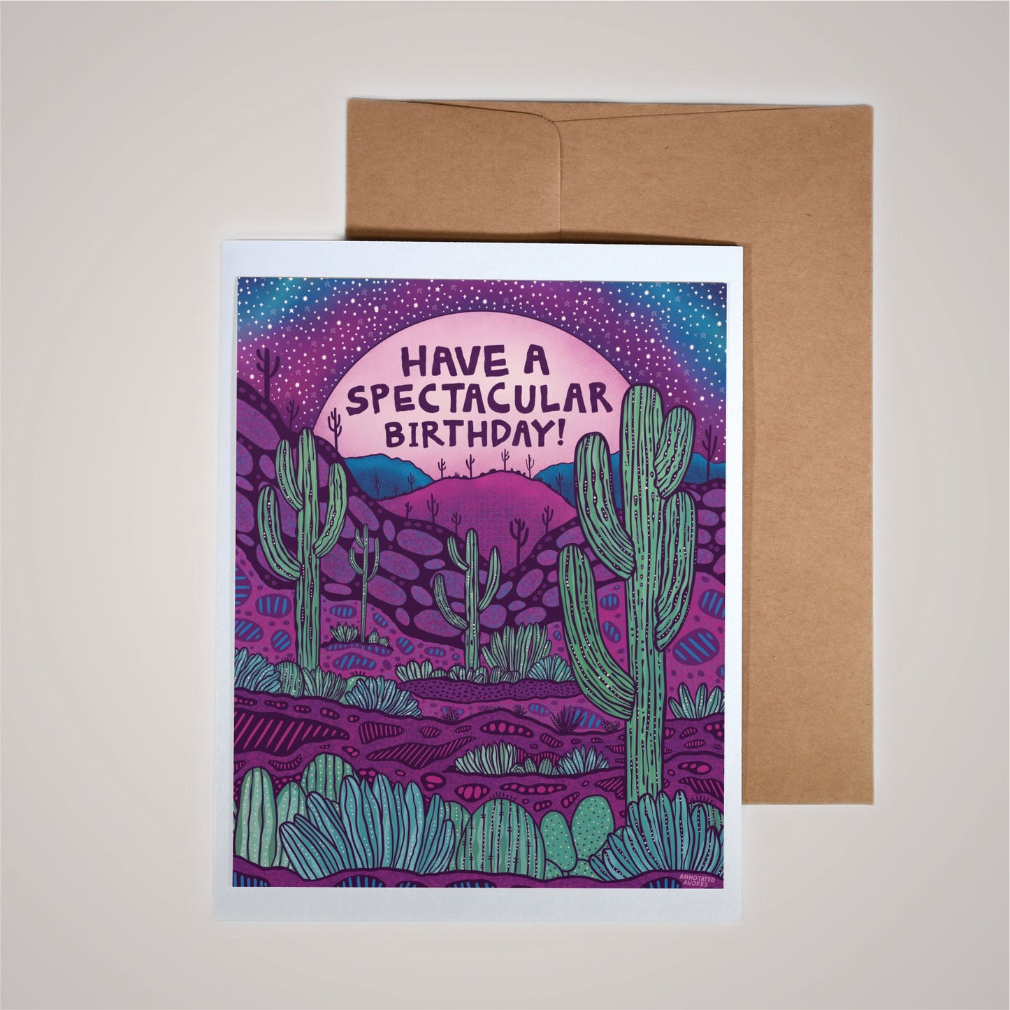 Card on pink background