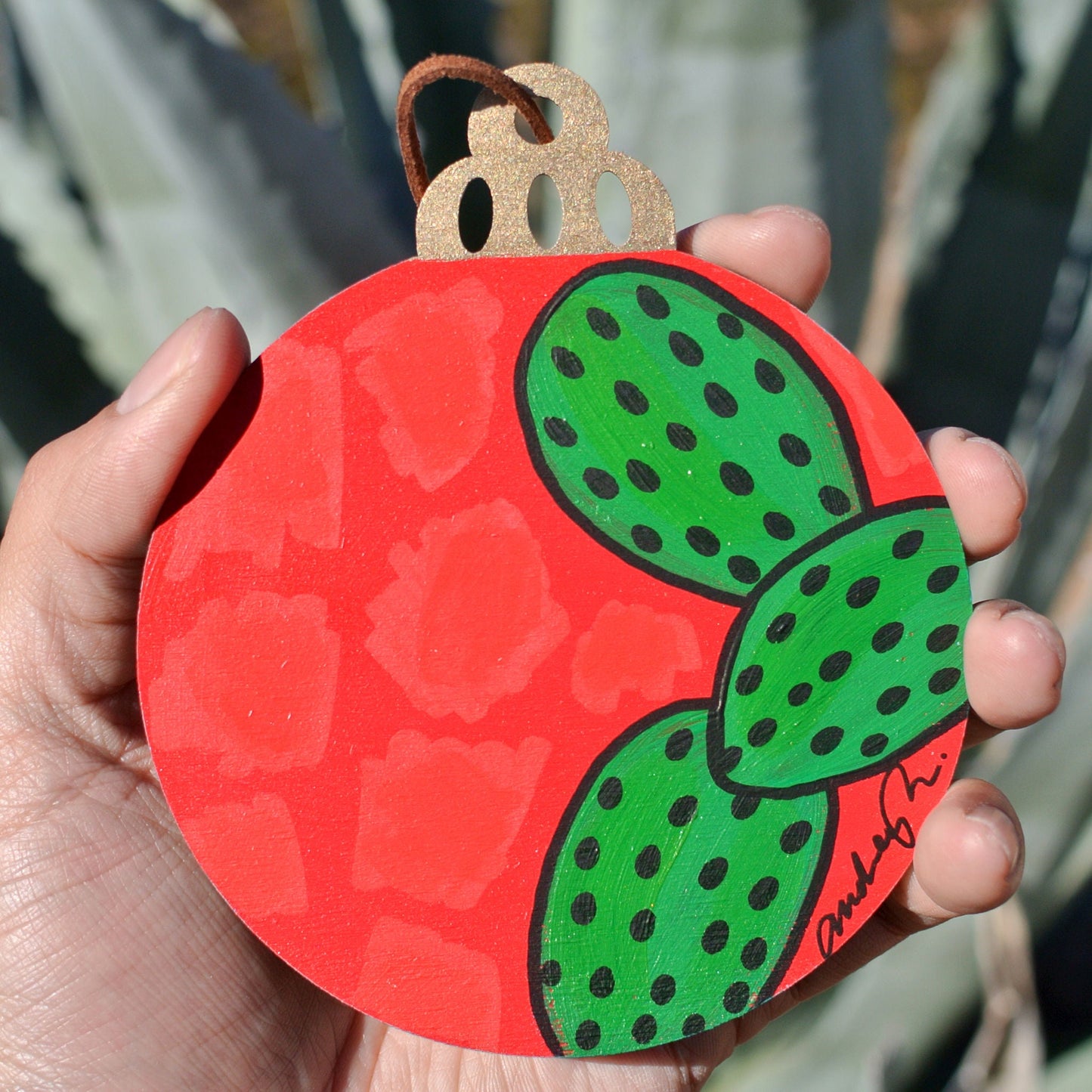 Hand Painted Holiday Ornament Back