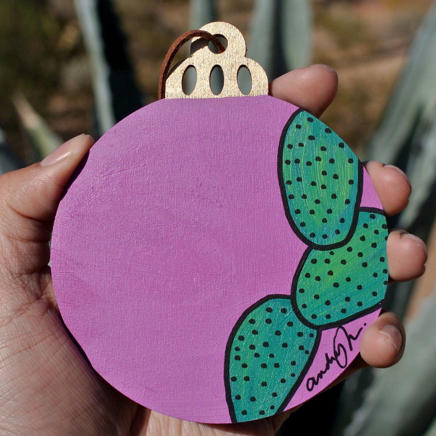 Hand Painted Holiday Ornament Back