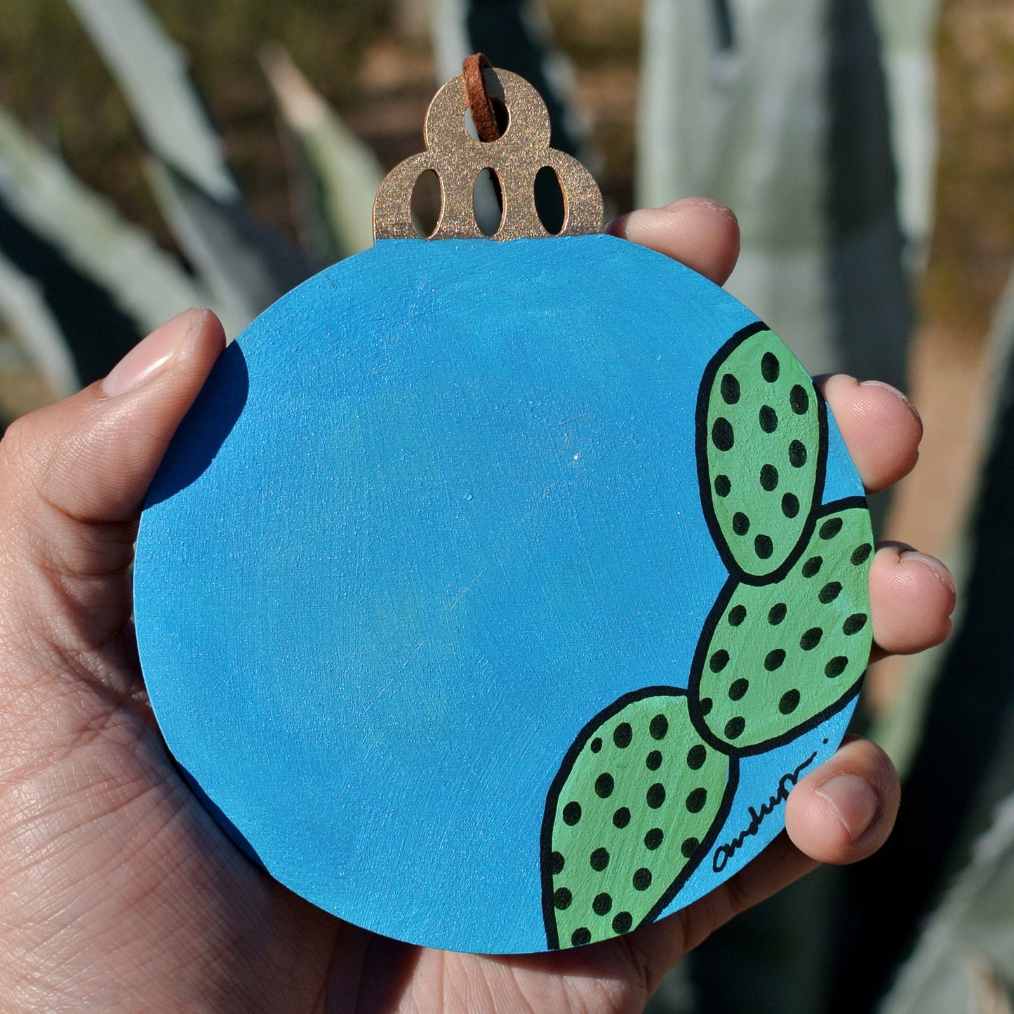 Hand Painted Holiday Ornament Back