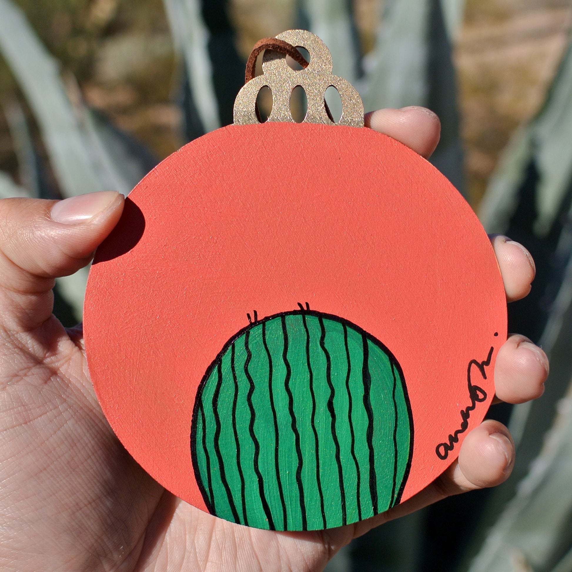 Hand Painted Holiday Ornament Back