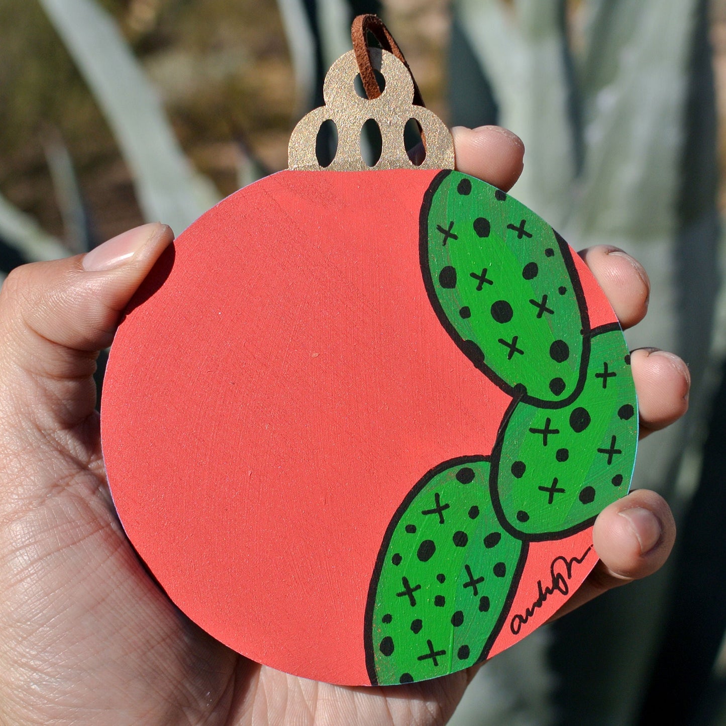 Hand Painted Holiday Ornament Back