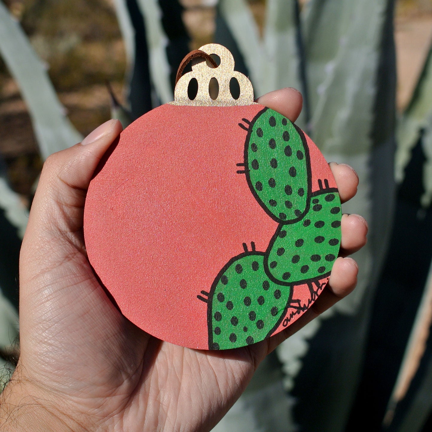 Hand Painted Holiday Ornament Back