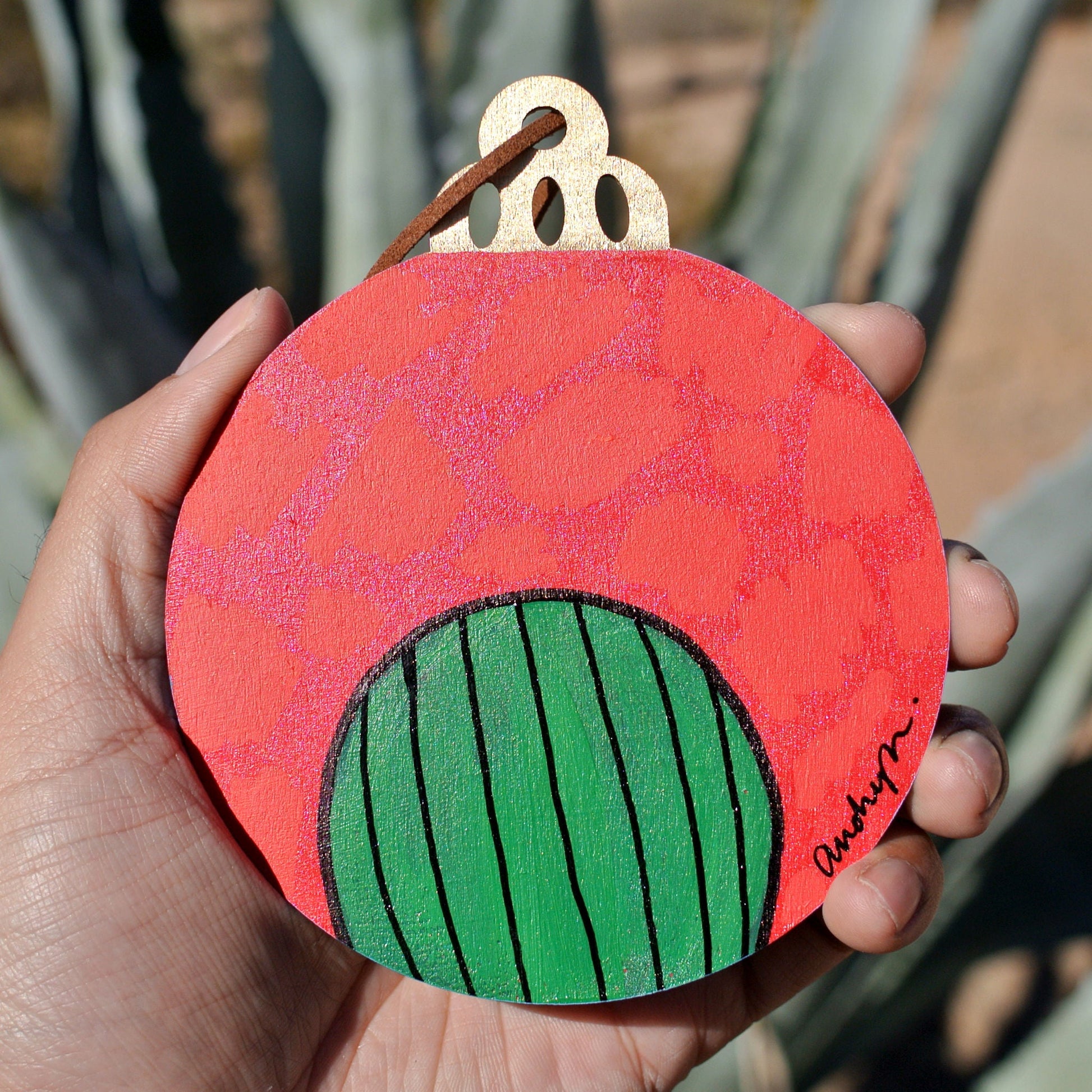 Hand Painted Holiday Ornament Back