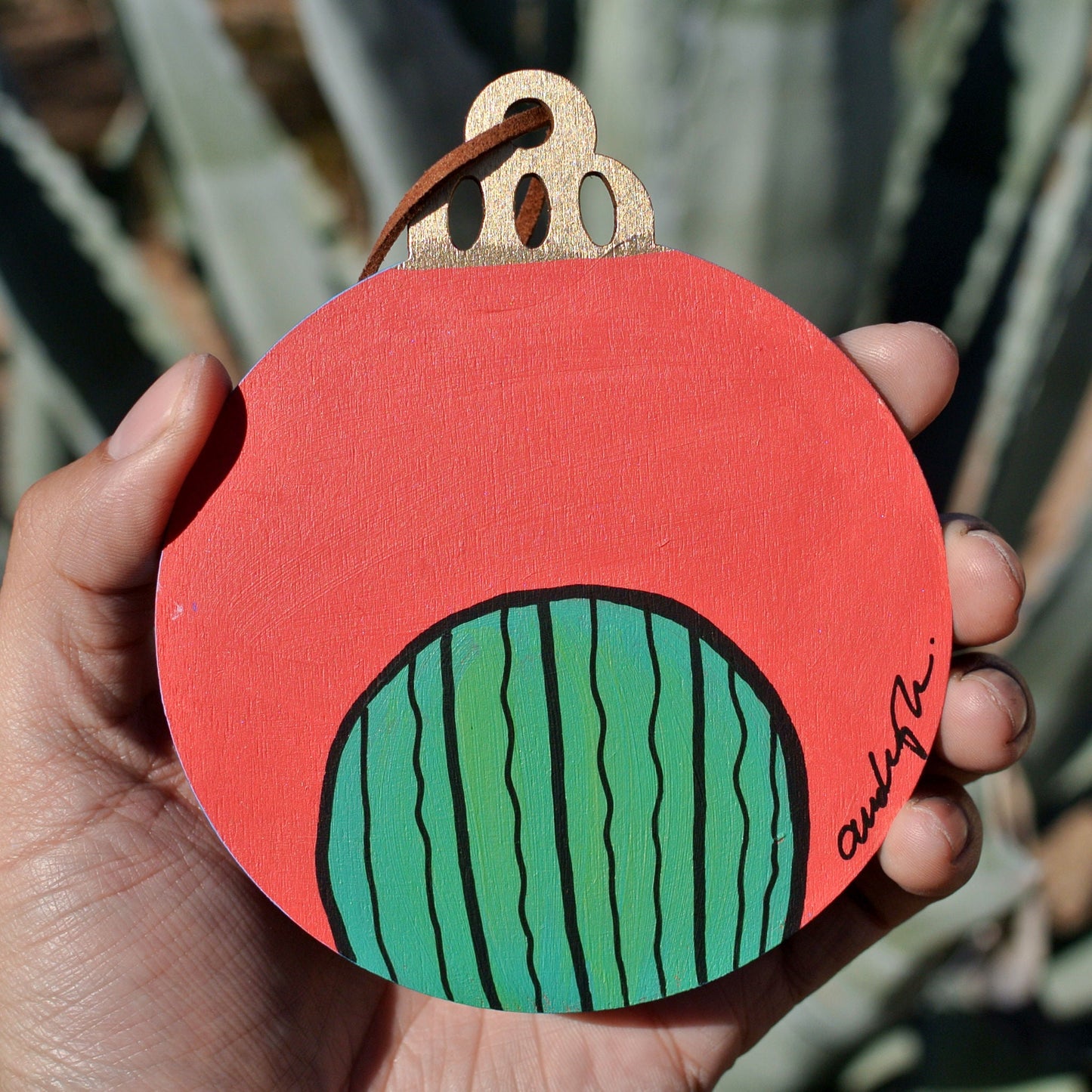 Hand Painted Holiday Ornament Back