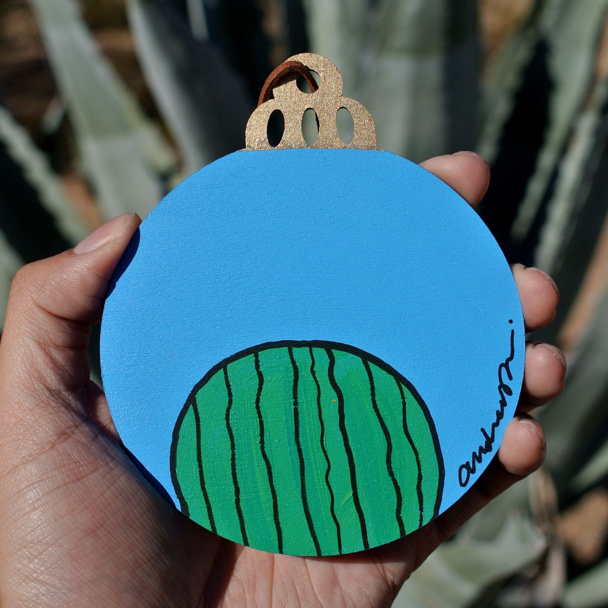 Hand Painted Holiday Ornament Back