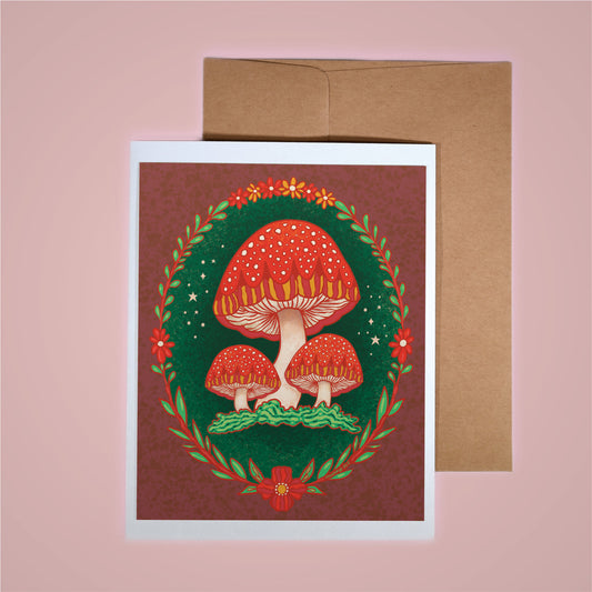 Card - Portrait of Mushrooms