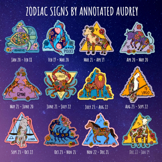 Zodiac Sticker Pack - 12 Star Signs