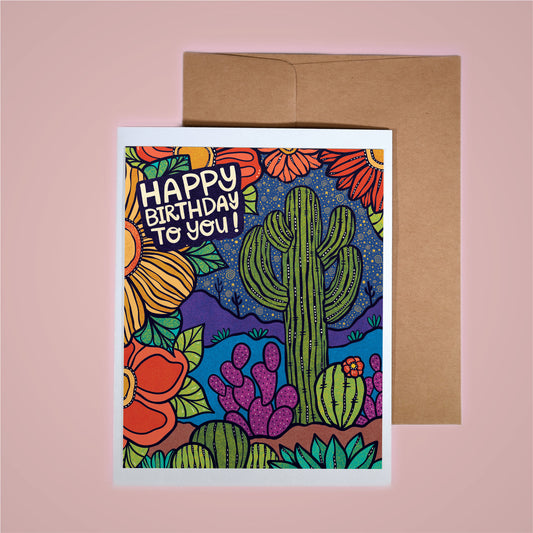 Card - Happy Birthday Whimsical Desert