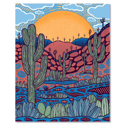 Art print on white with shadow