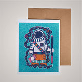 Card on pink background