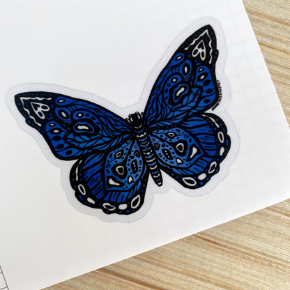 Clear Sticker - Blue Butterfly