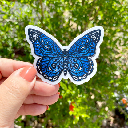 Clear Sticker - Blue Butterfly