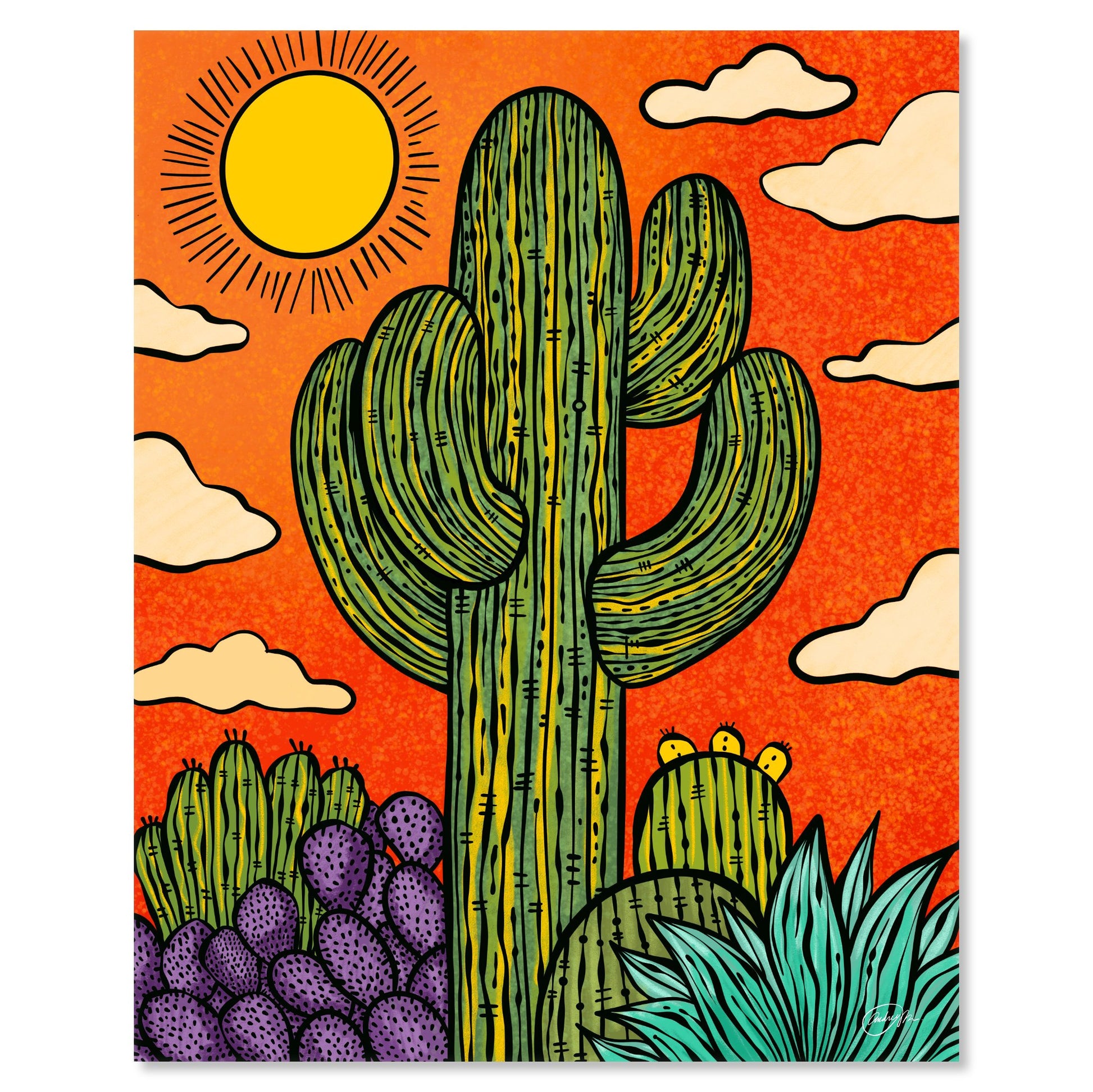 Art print on white with shadow