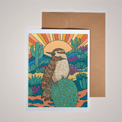 Card on pink background