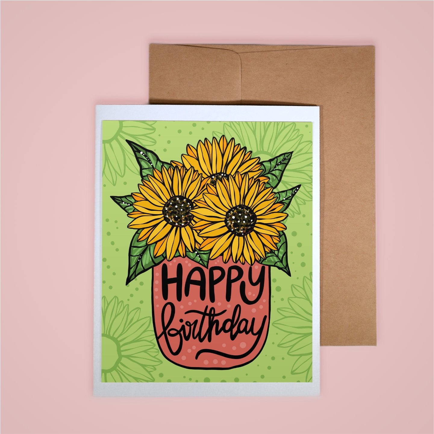 Card on Pink background