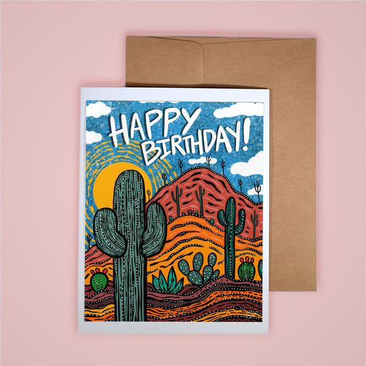 Card on pink background