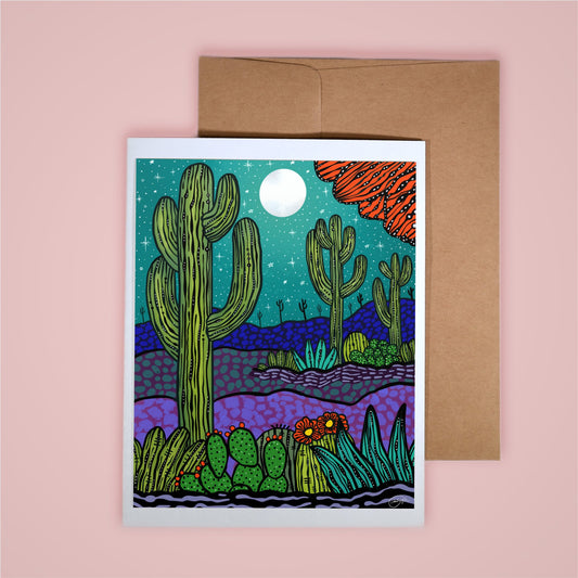 Card on pink background