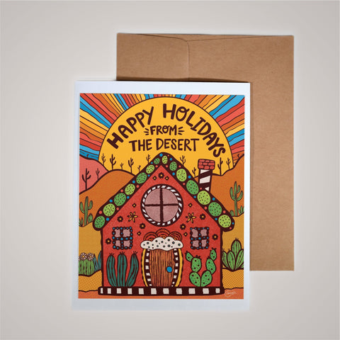 Holiday Card - Happy Holidays Gingerbread House