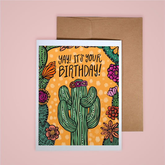 Card on Pink background