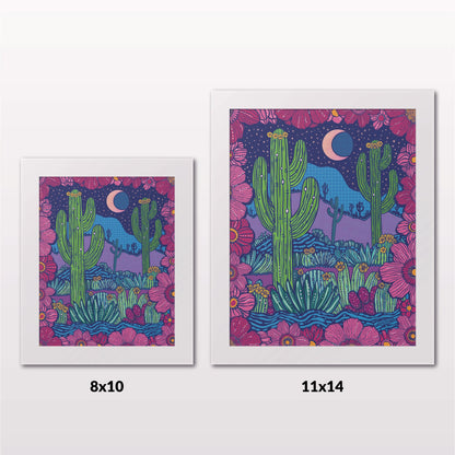 Comparing 8x10 and 11x14 framed art prints on a white wall