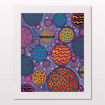 Art print in white frame on white wall