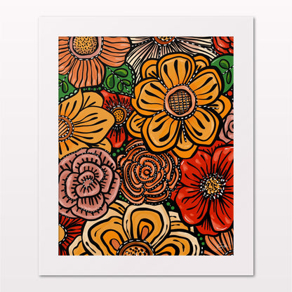 Art print in white frame on white wall