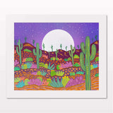 Art print in white frame on white wall