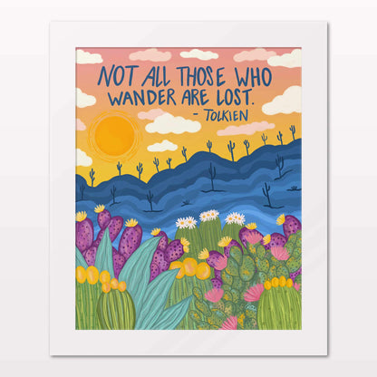 Art print in white frame on white wall