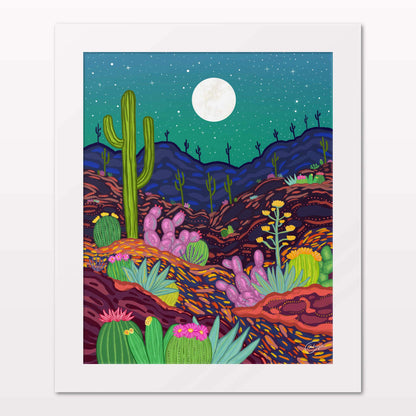Art print in white frame on white wall