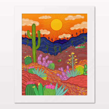 Art print in white frame on white wall