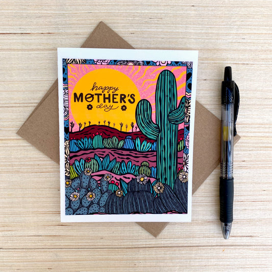 Card on pink background