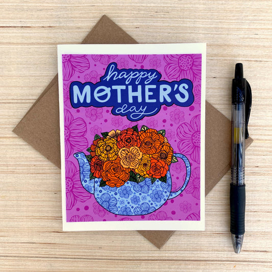 Card on pink background