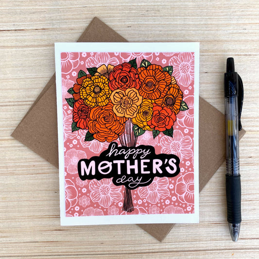 Card on pink background