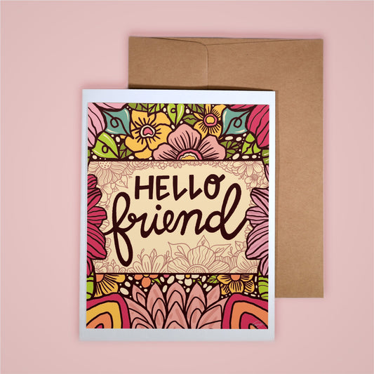 Card on pink background