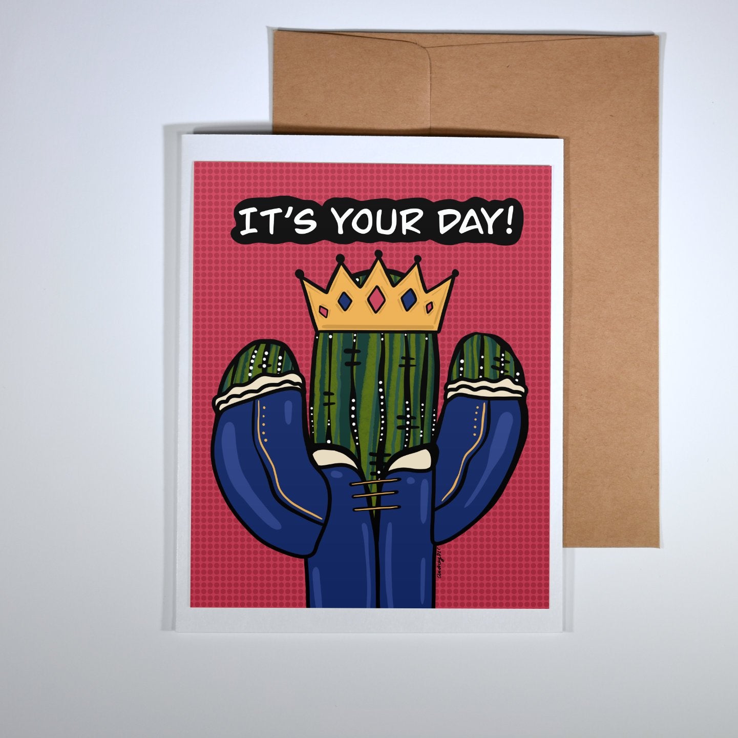 Card on white background
