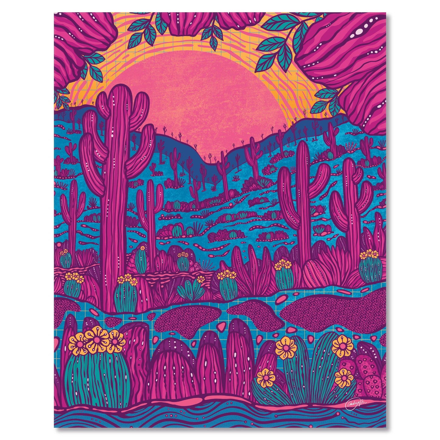 Art print on white with shadow
