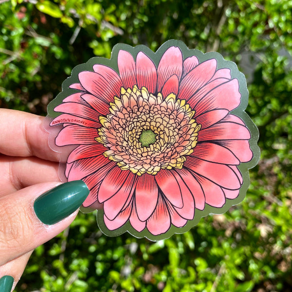 Clear Sticker - Pink Flower