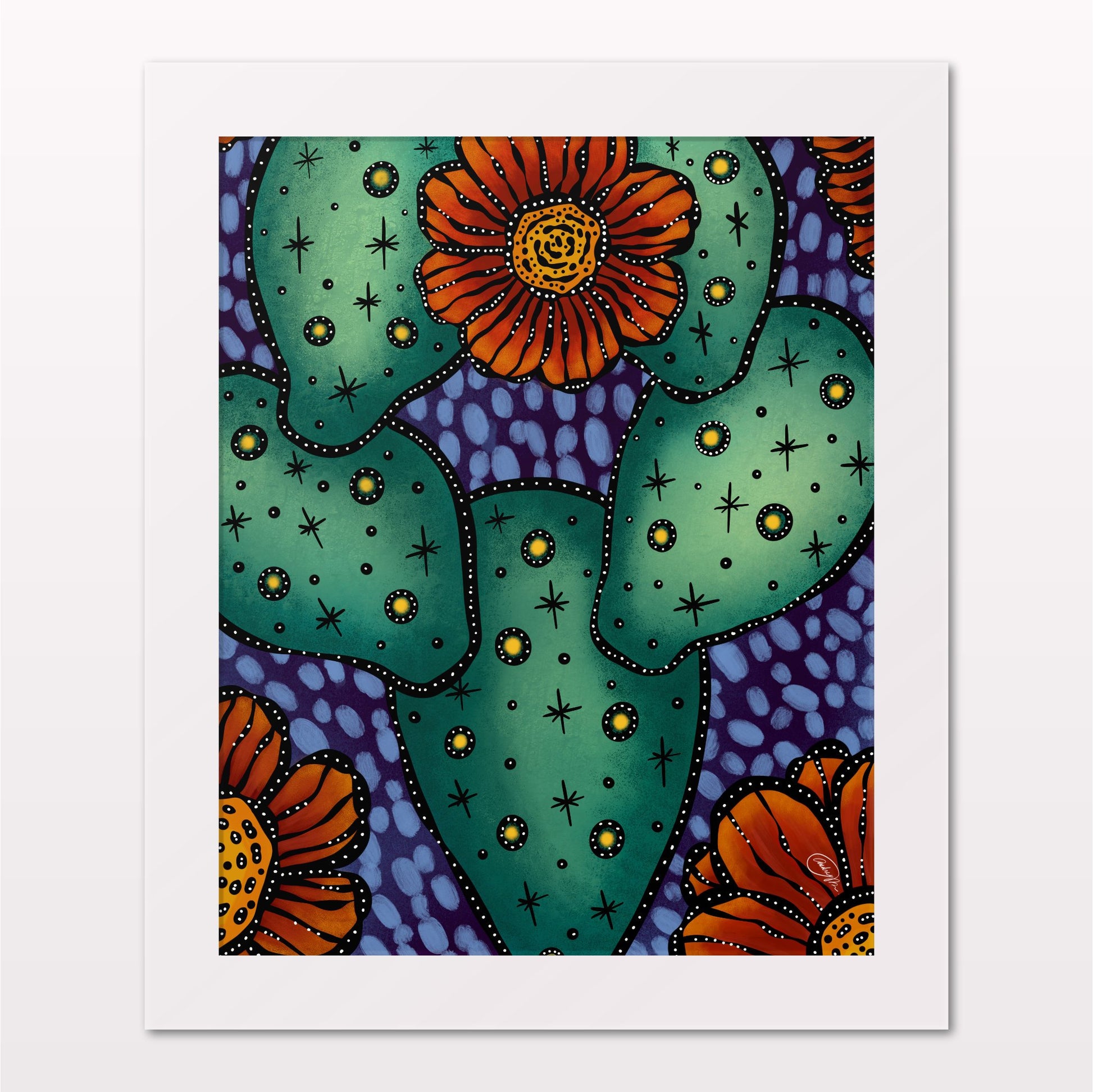 Art print in white frame on white wall