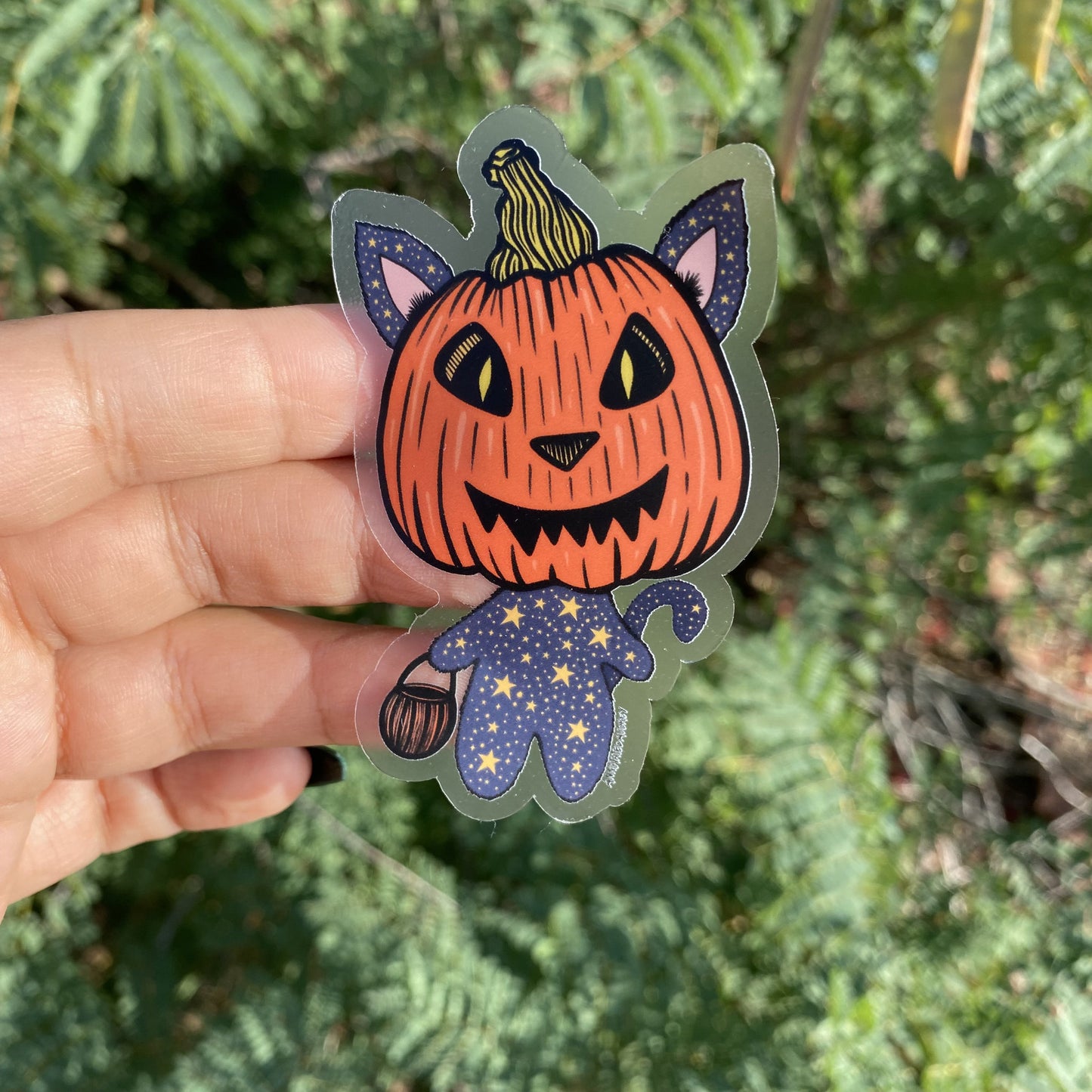 Clear Sticker - Pumpkin Costume