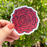 Clear Sticker - Red Rose