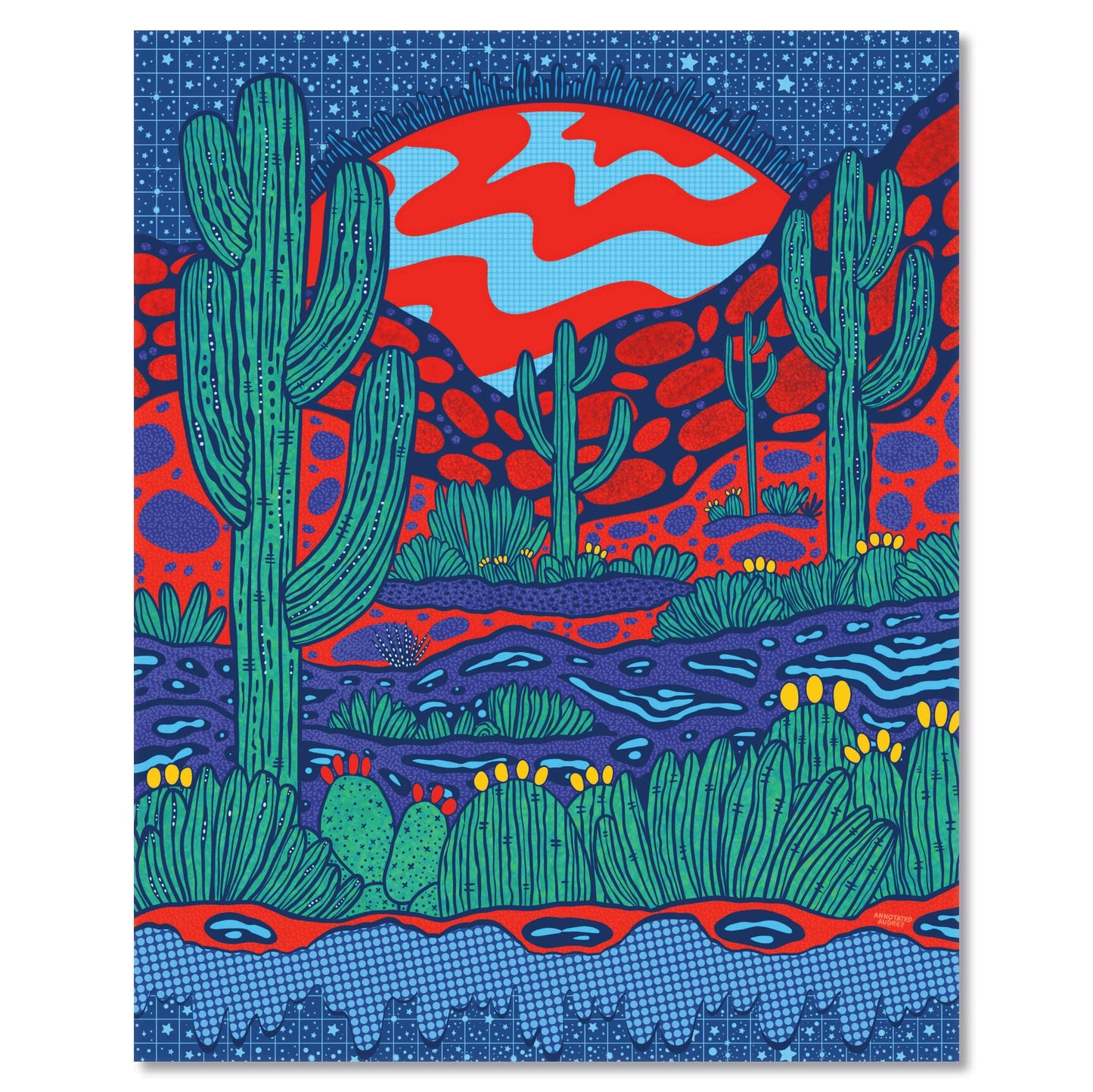 Art print on white with shadow