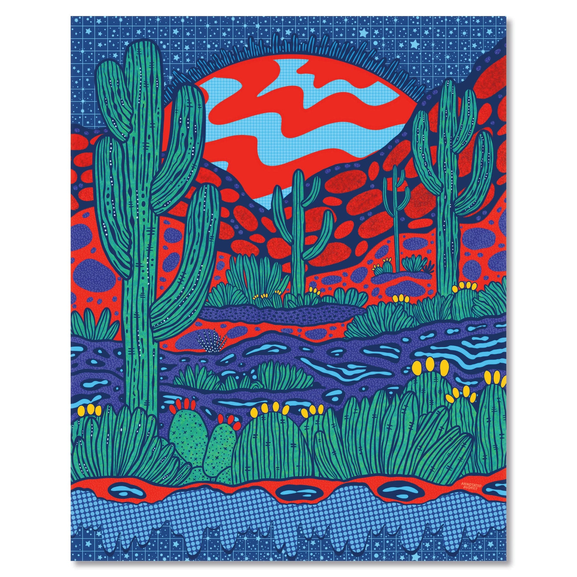 Art print on white with shadow