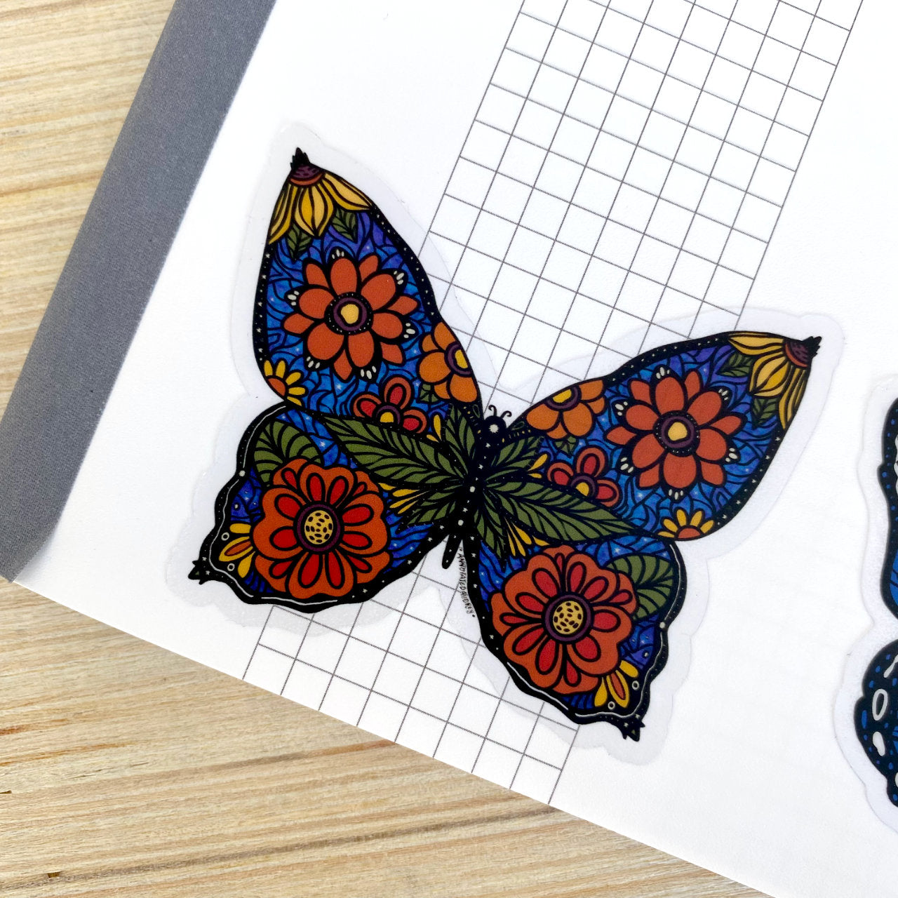 Clear Sticker - Stained Glass Butterfly