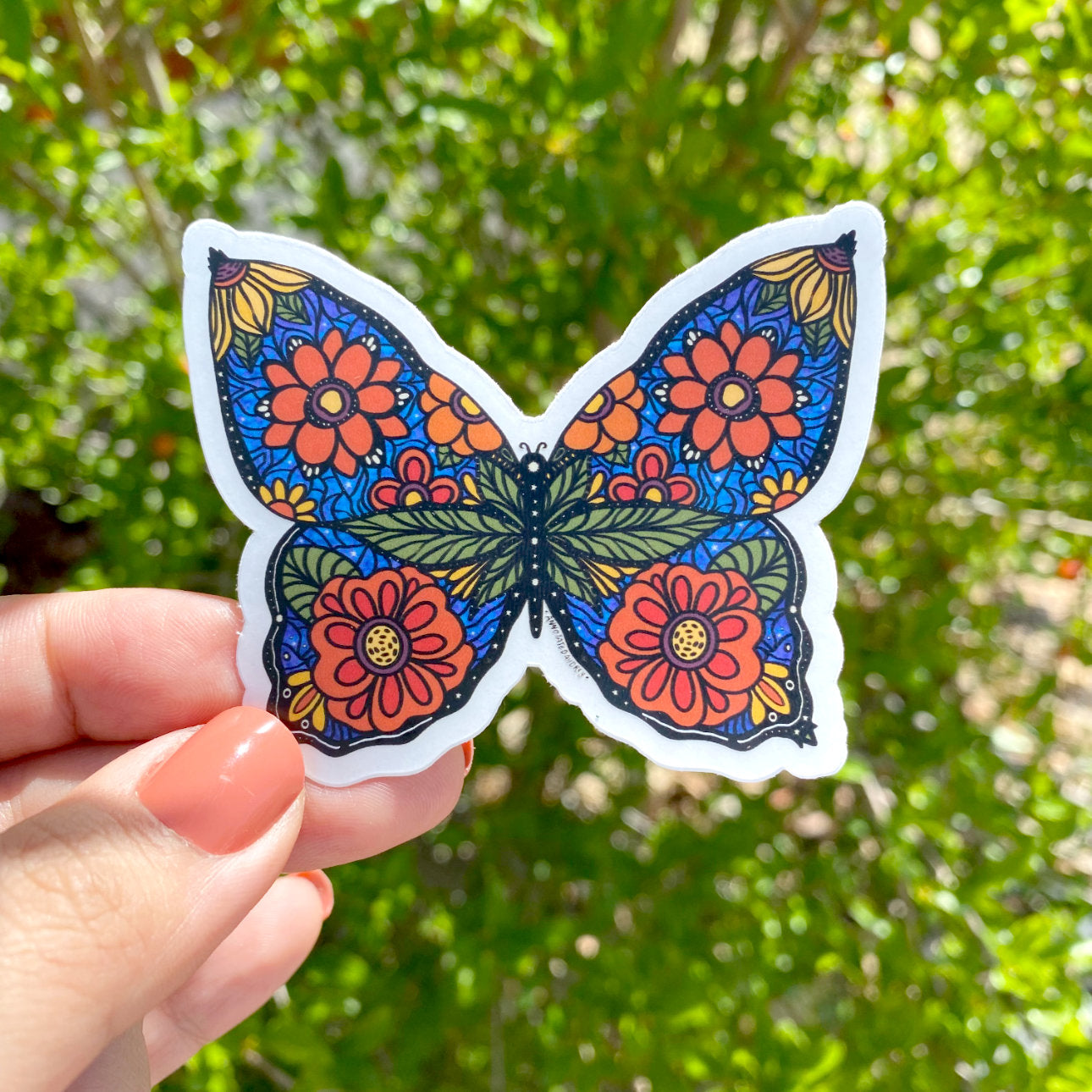 Clear Sticker - Stained Glass Butterfly