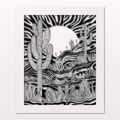 Art print in white frame on white wall