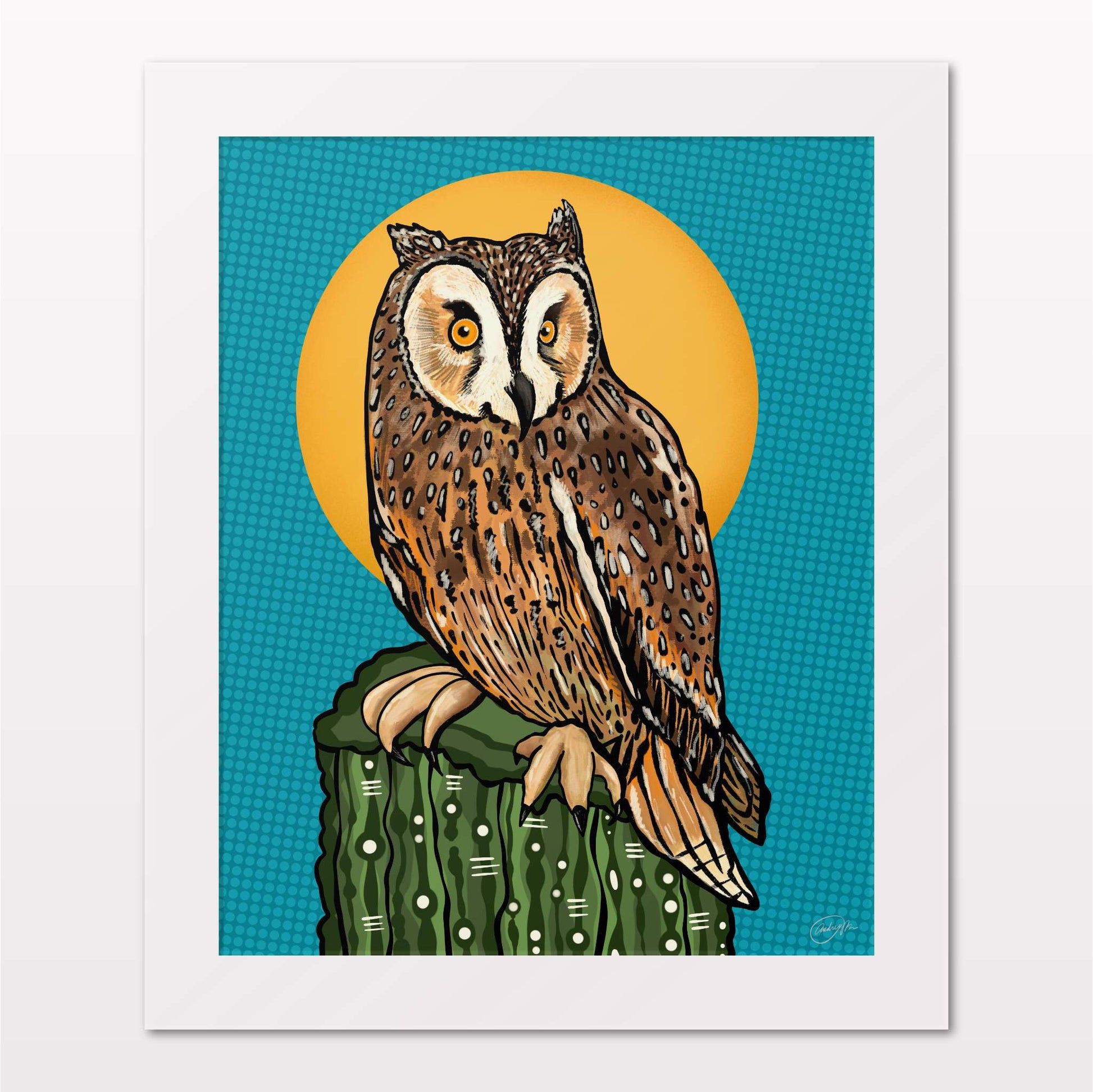 Art print in white frame on white wall