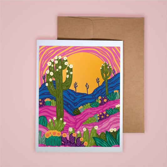 Card on pink background