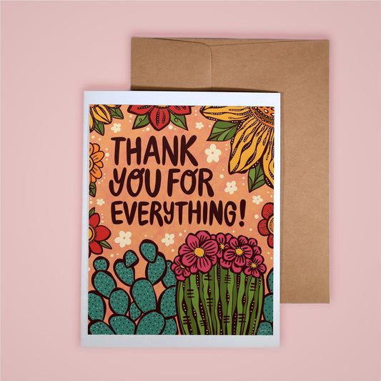Card on pink background